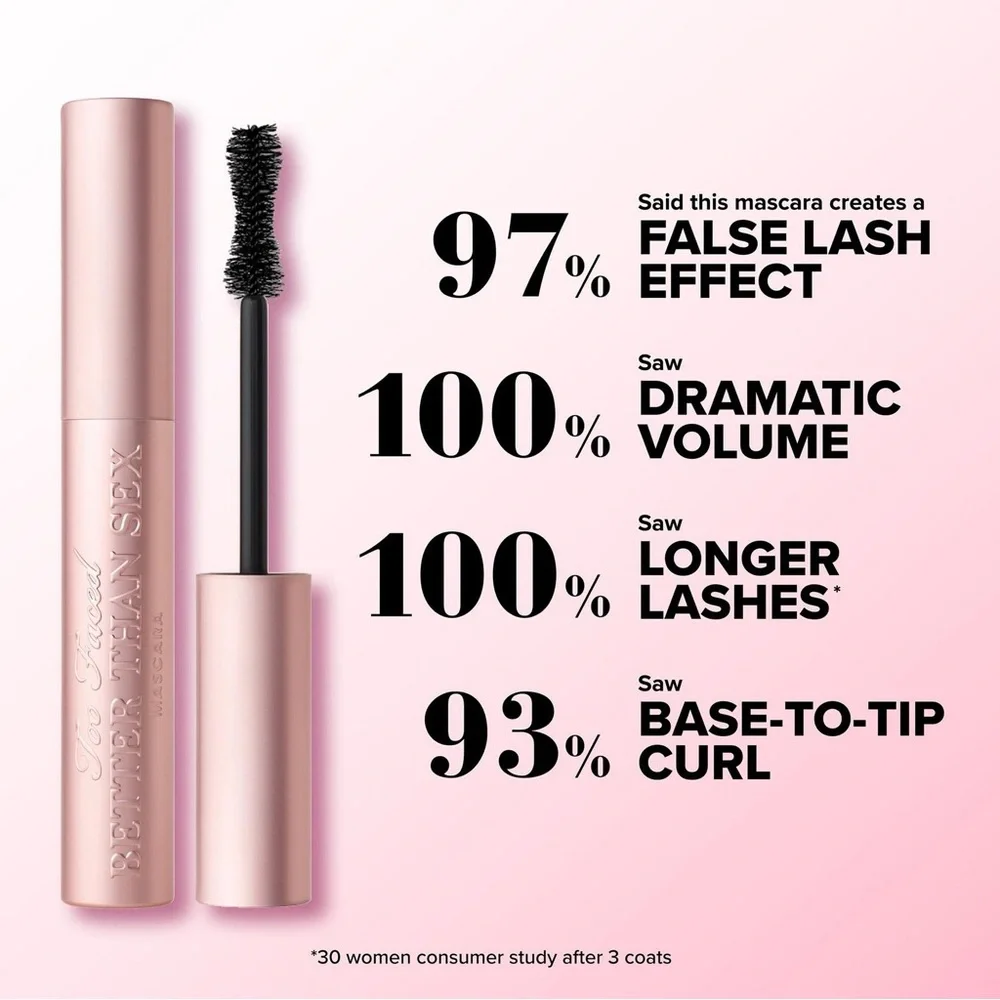 NEW Too Faced Better Than Sex Volumizing & Lengthening Mascara